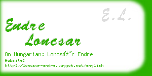 endre loncsar business card